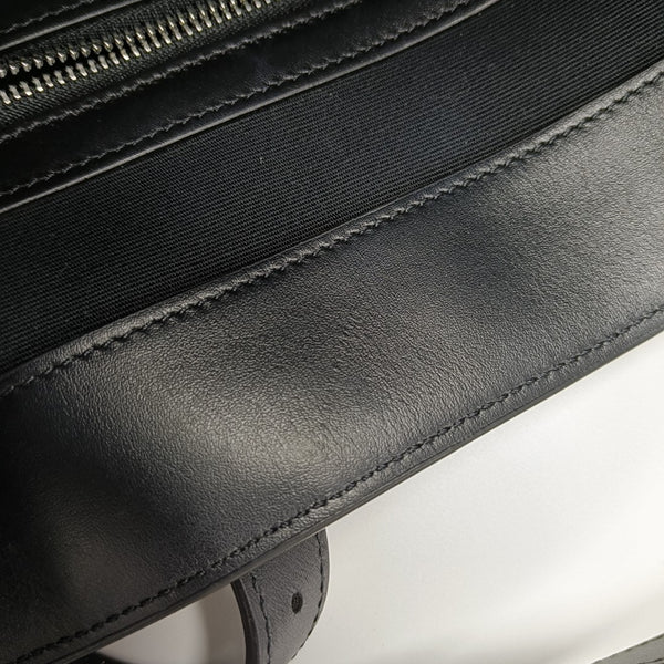 Coated Canvas Top Handle Bag Black