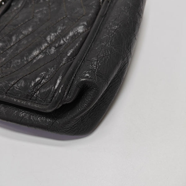 NIKI Medium Chevron Calfskin Gray
