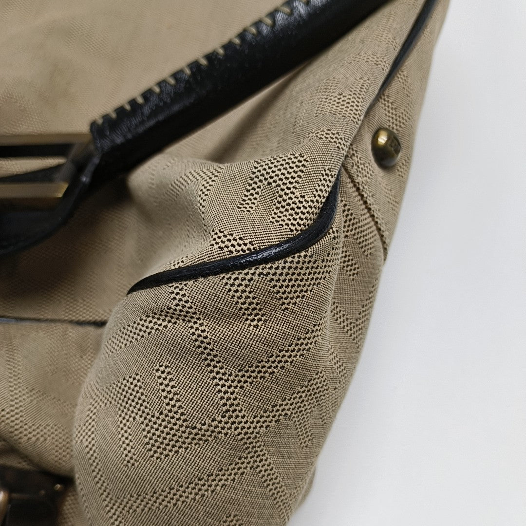 Canvas Top Handle Bag Brown