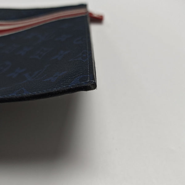Monogram Coated Canvas Clutch Blue