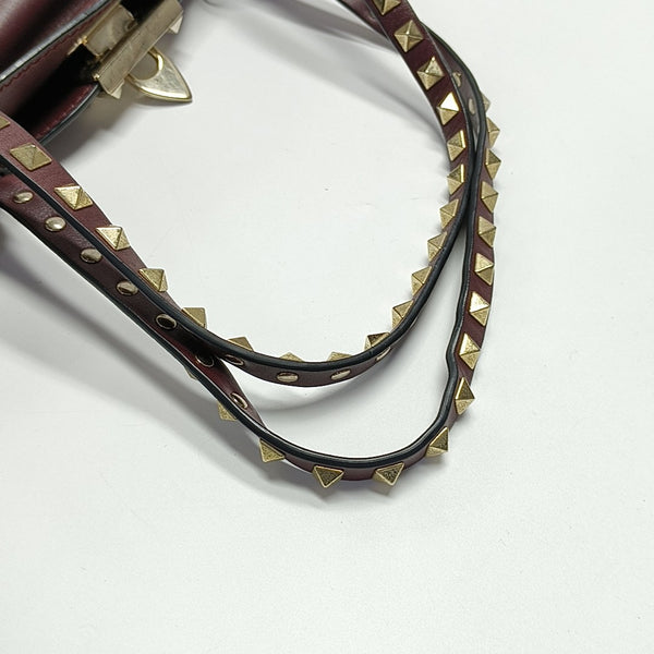 Rockstud Small Calfskin Red