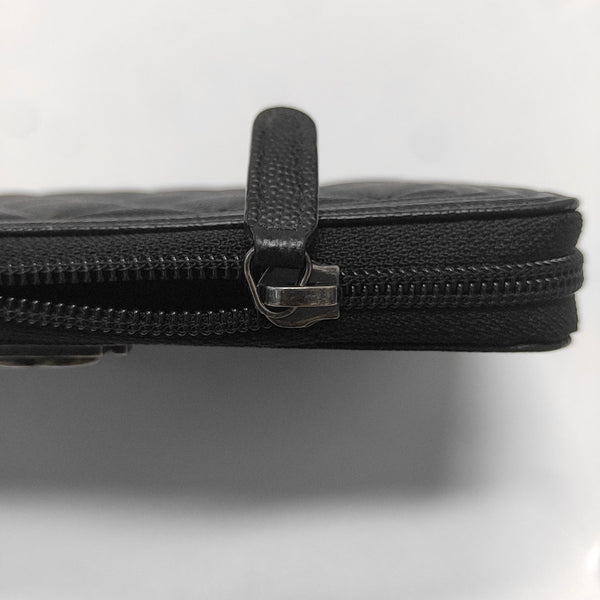 BOY CHANEL Mini Quilted Grained Calfskin Black Wallet