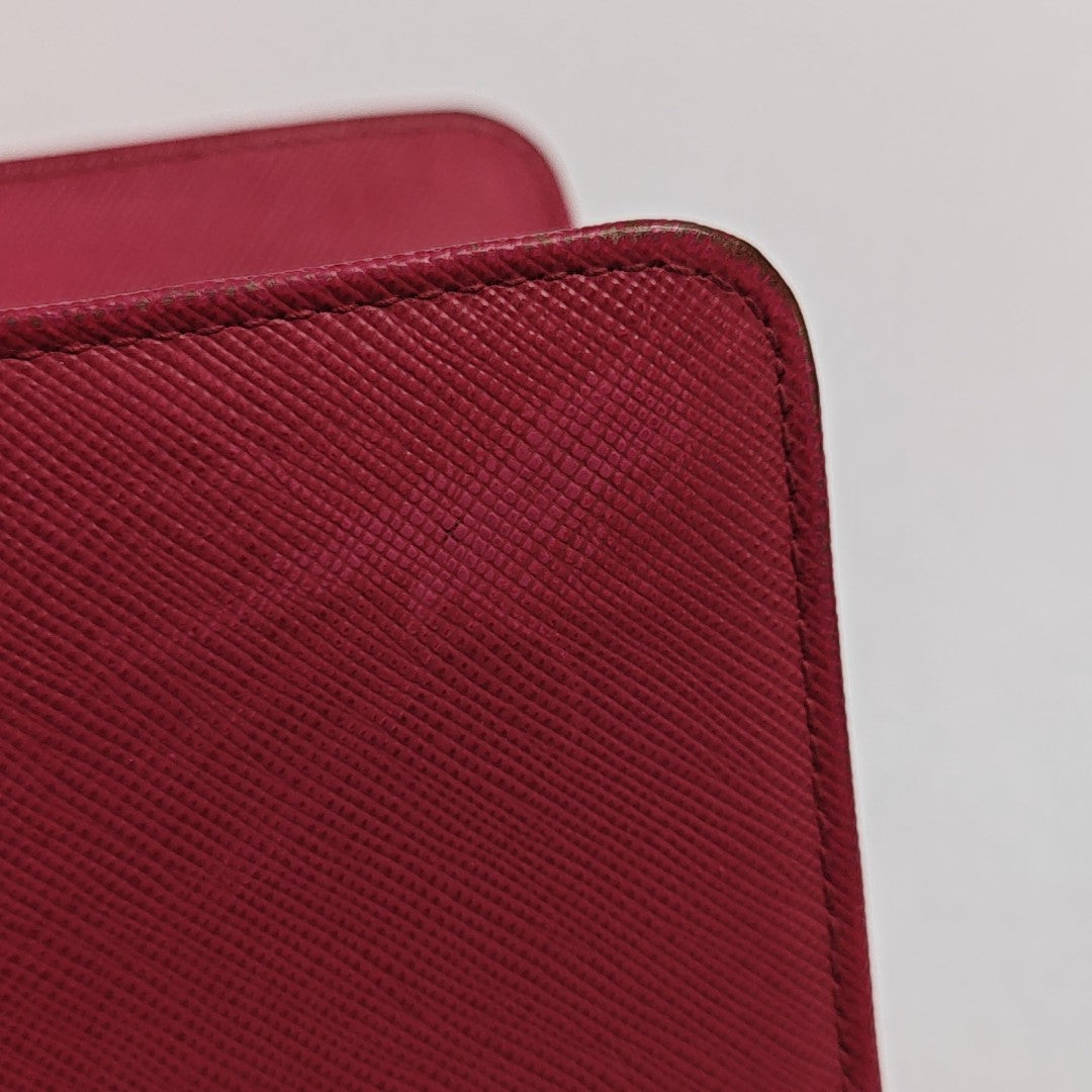 Fold Wallet Saffiano Calfskin Red