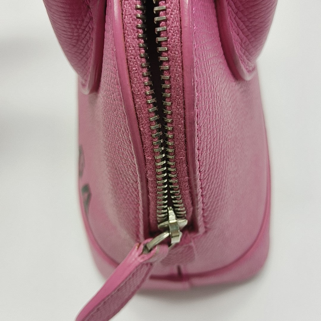 Top Handle Calfskin Red