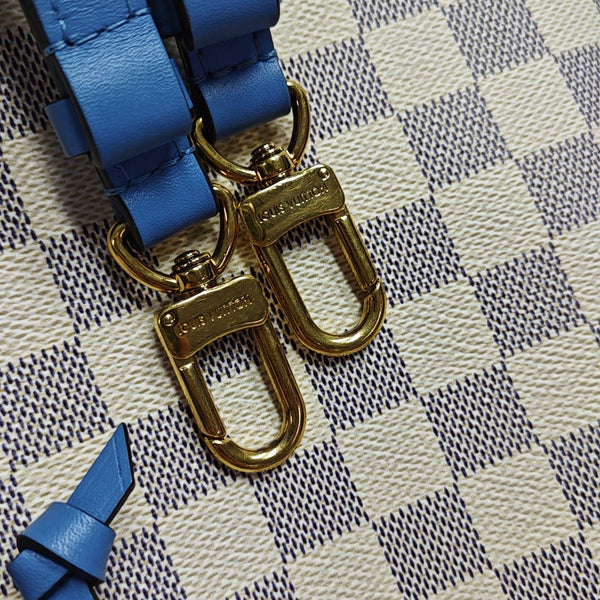 NÉONOÉ MM Damier Azur Coated Canvas White