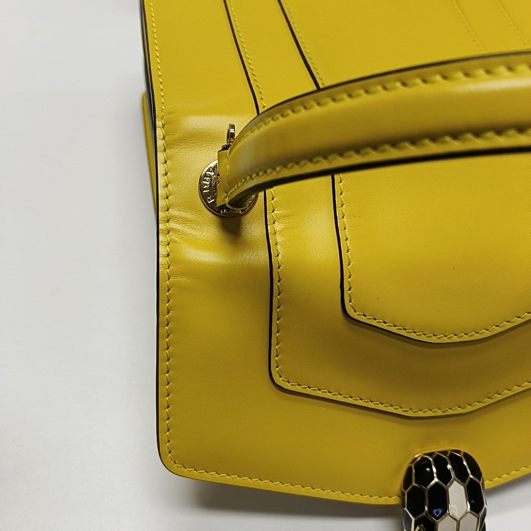 SERPENTI FOREVER Small Quilted Calfskin Yellow