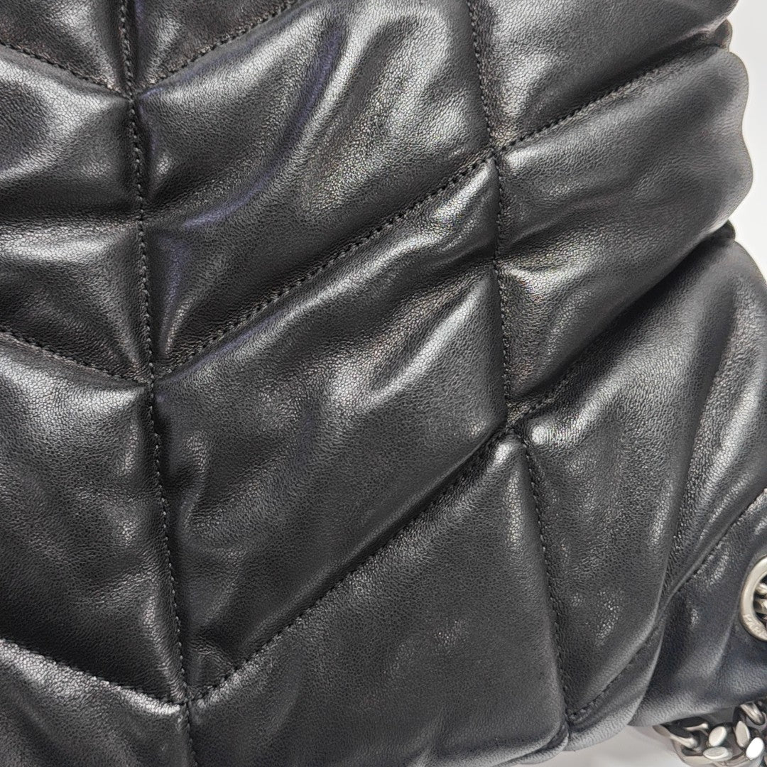 PUFFER Medium Chevron Lambskin Black