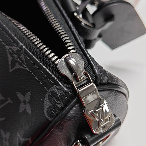 KEEPALL 25 Monogram Coated Canvas Black