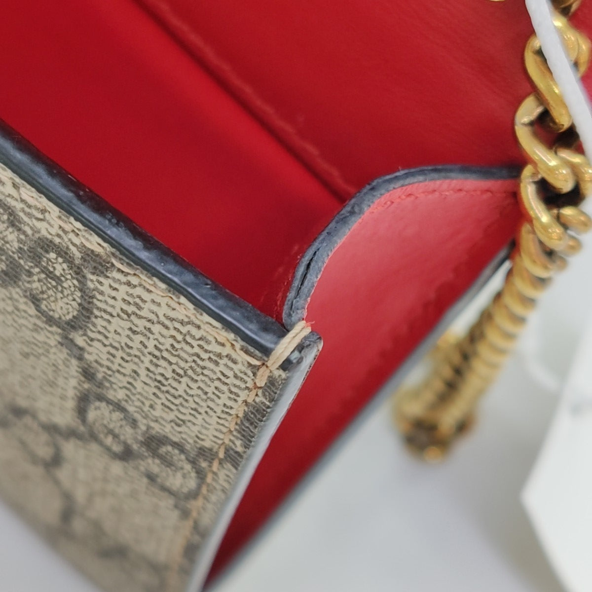 GG Supreme Mini Monogram Coated Canvas Beige