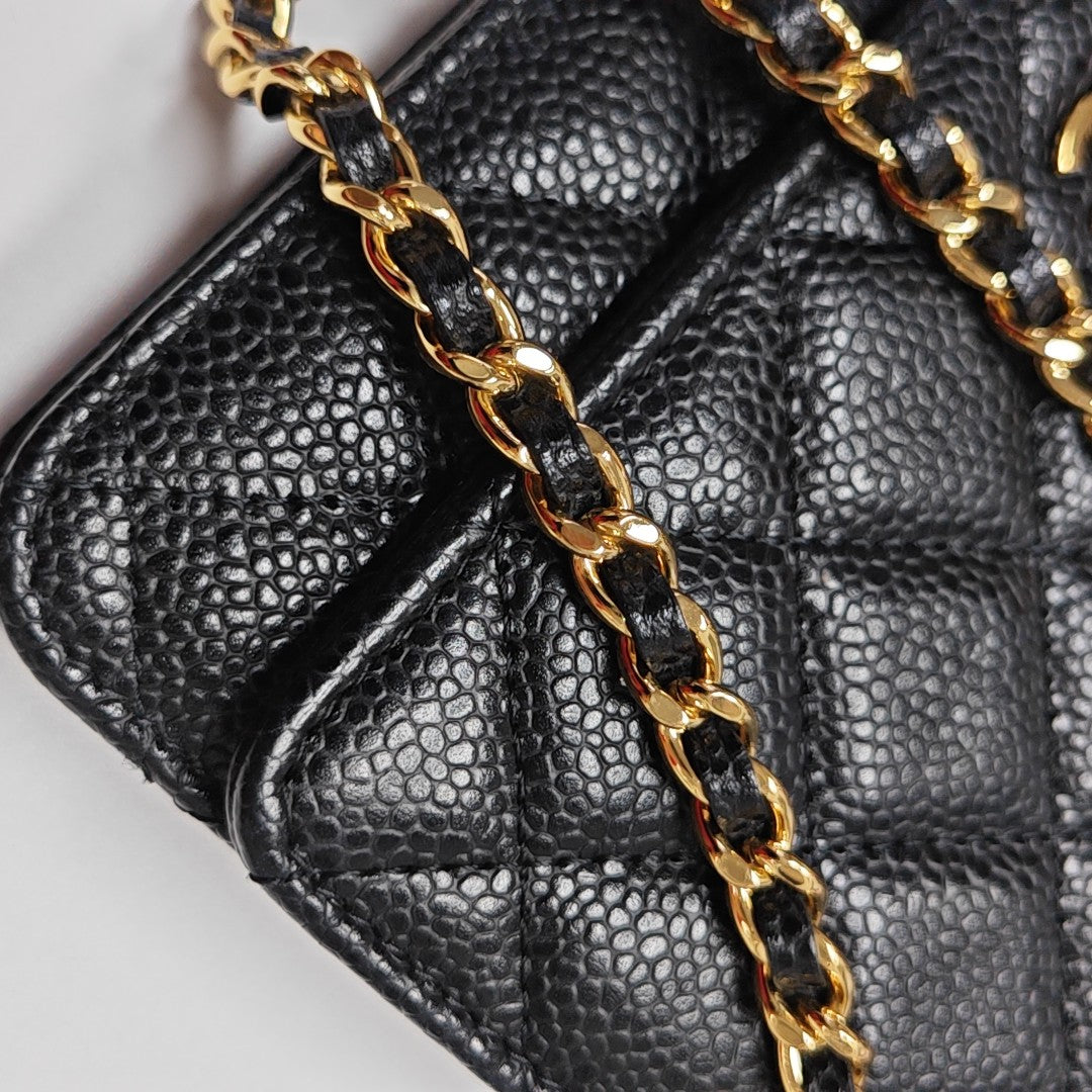 WOC Quilted Grained Calfskin Black