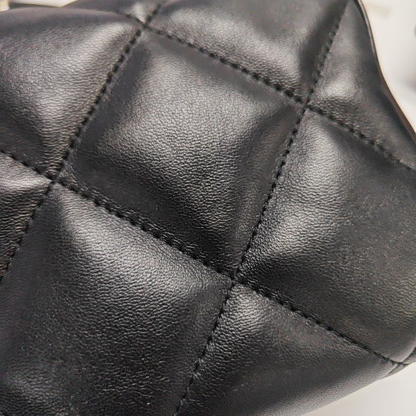 Quilted Lambskin Shoulder Bag Black