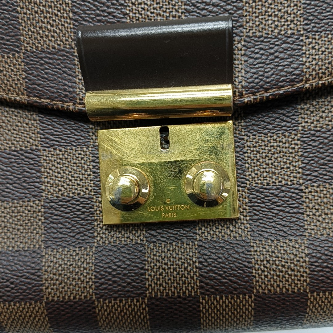 CROISETTE Damier Ebene Coated Canvas Brown