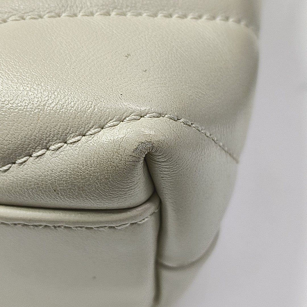 LOULOU Extra Small Chevron Calfskin White