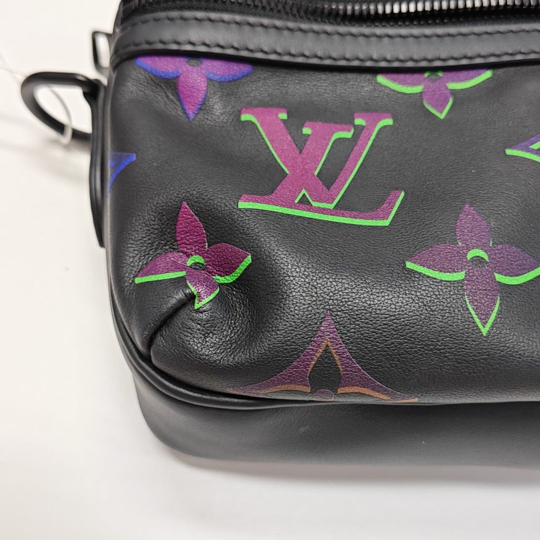 Monogram Calfskin Shoulder Bag PM Black