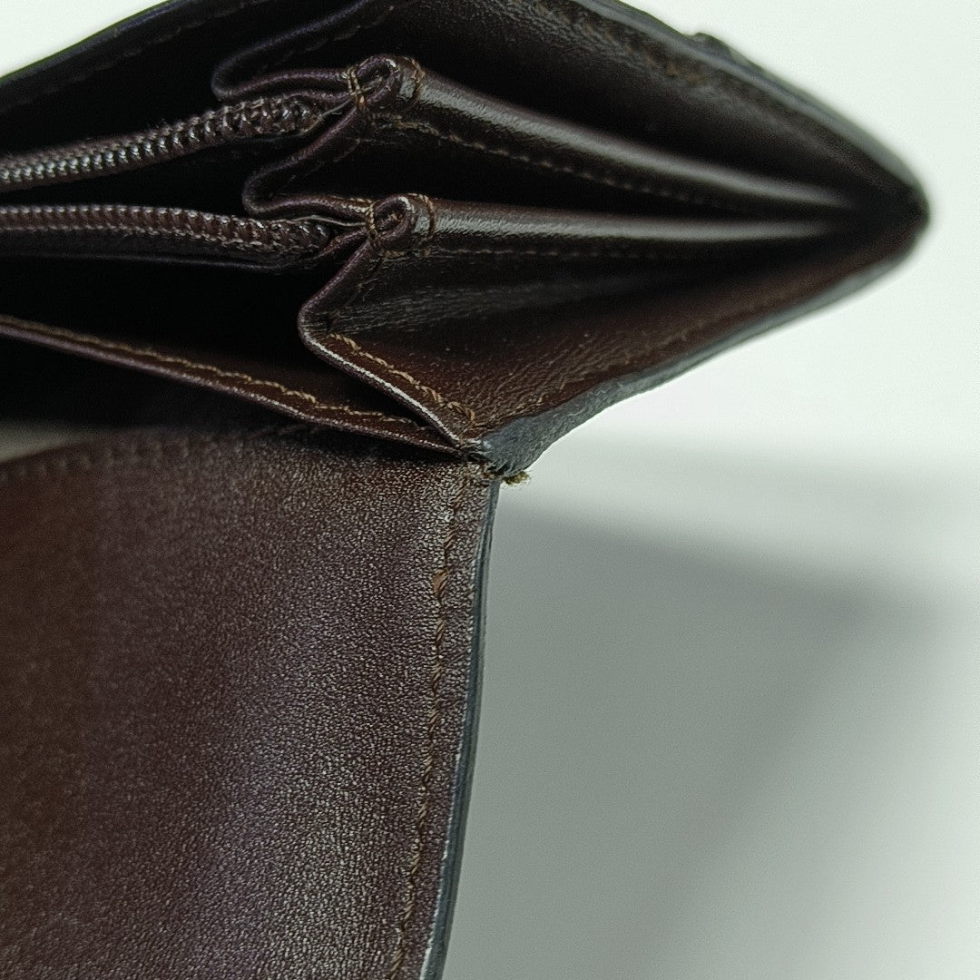 Monogram Leather Clutch Gray