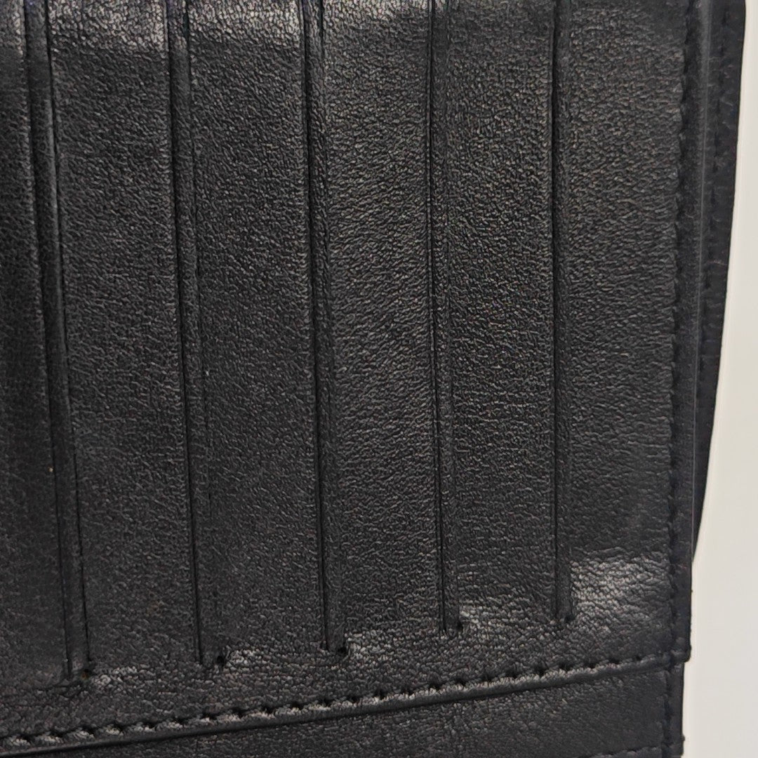Quilted Patent Leather Wallet Black