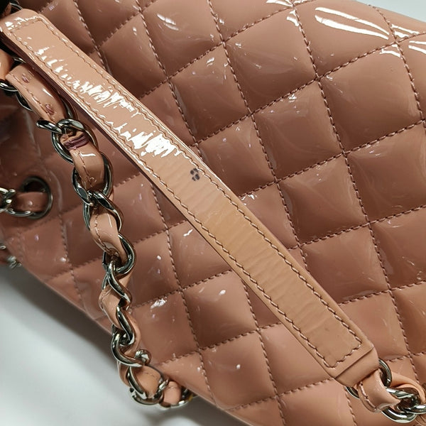 Authenticated pre-owned  JUST MADEMOISELLE Quilted Patent Leather Pink - Top Handle Bag at Looply