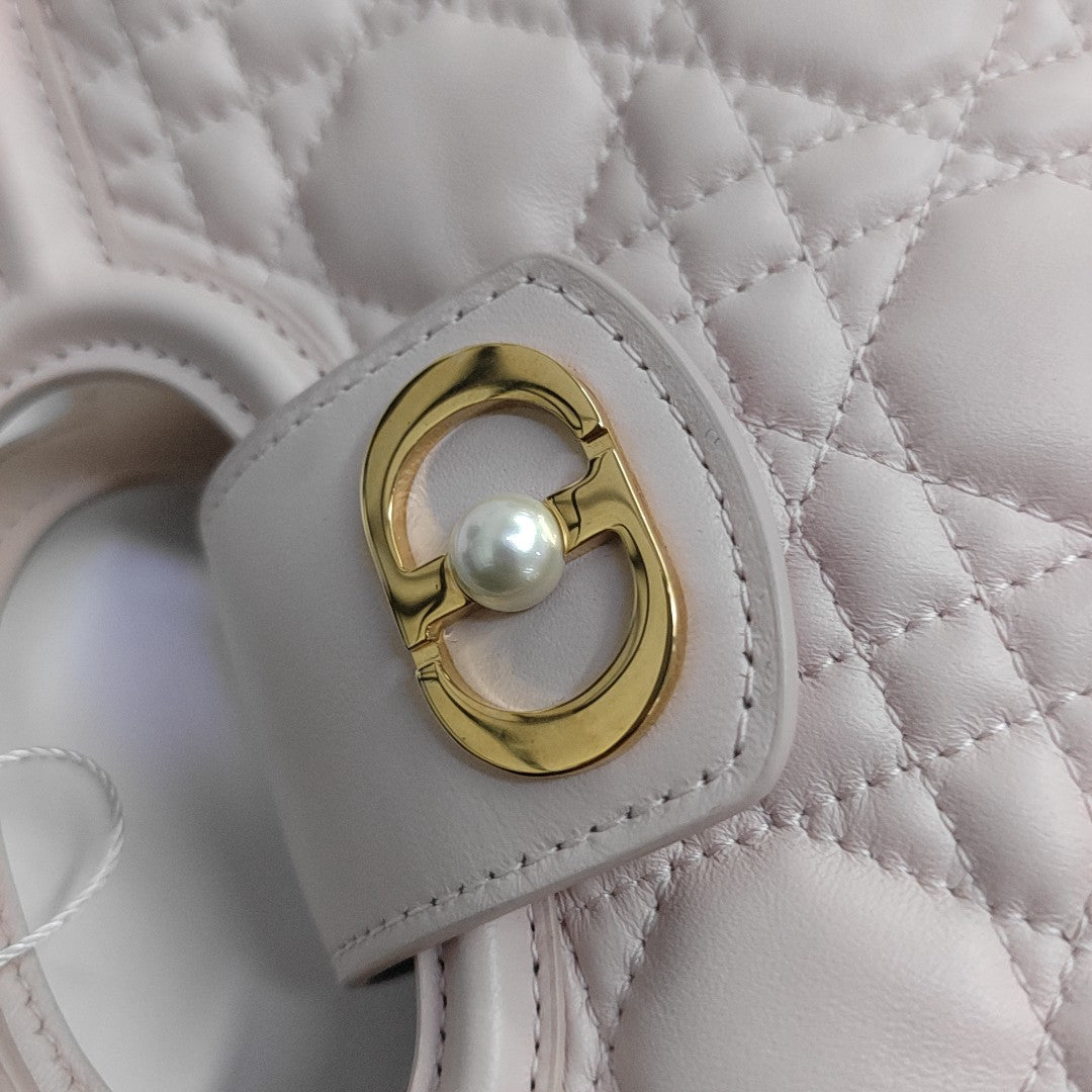 Jolie Top Handle Mini Cannage Lambskin Pink