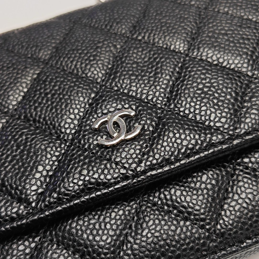 WOC Quilted Grained Calfskin Black