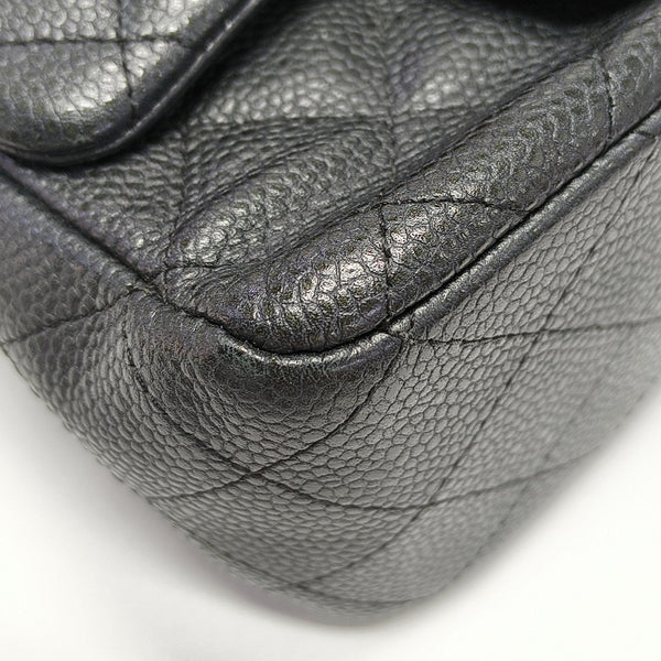 CLASSIC FLAP Mini Quilted Grained Calfskin Black