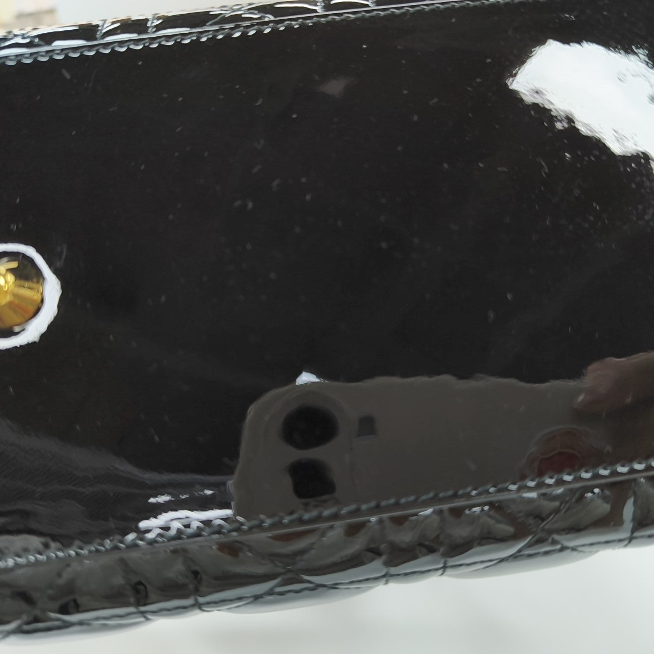 Lady Dior Large Patent Leather Black