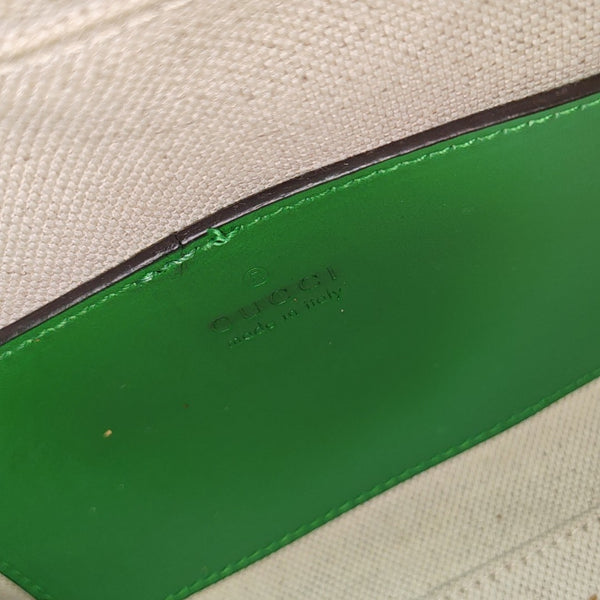 GG Matelassé Mini Monogram Leather Green