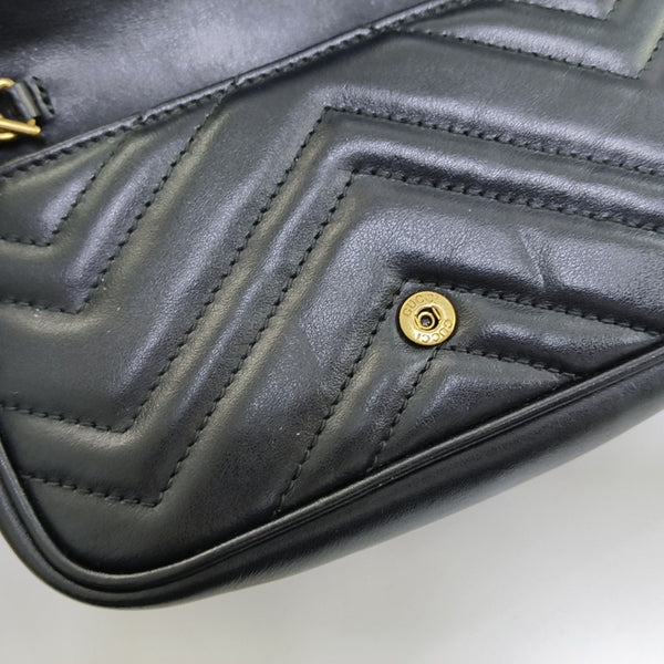 GG Marmont Mini Quilted Calfskin Black