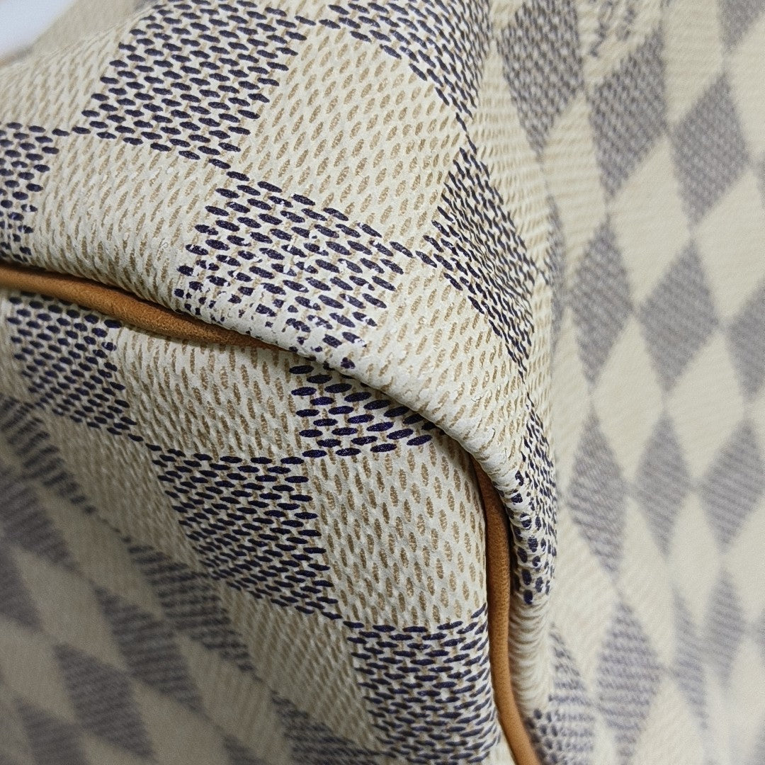 SPEEDY 30 Damier Azur Coated Canvas White