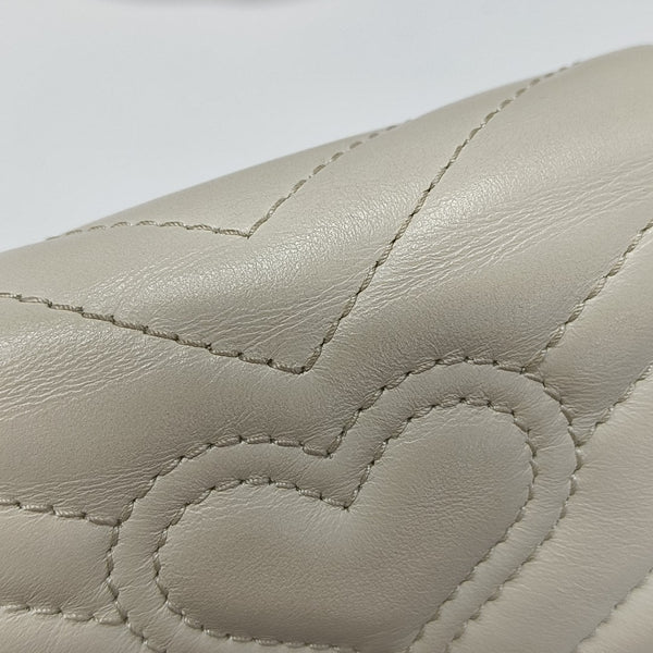 GG Marmont Super Mini Quilted Calfskin White