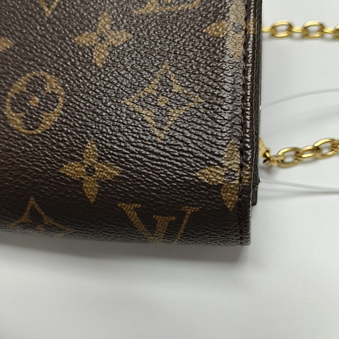 Lily Monogram Coated Canvas Brown
