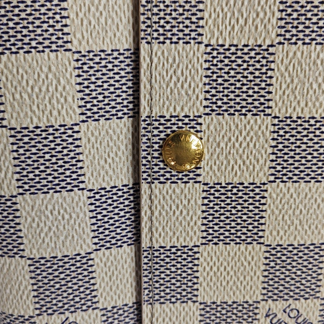 PORTE MONNAIE Damier Azur Coated Canvas White Wallet
