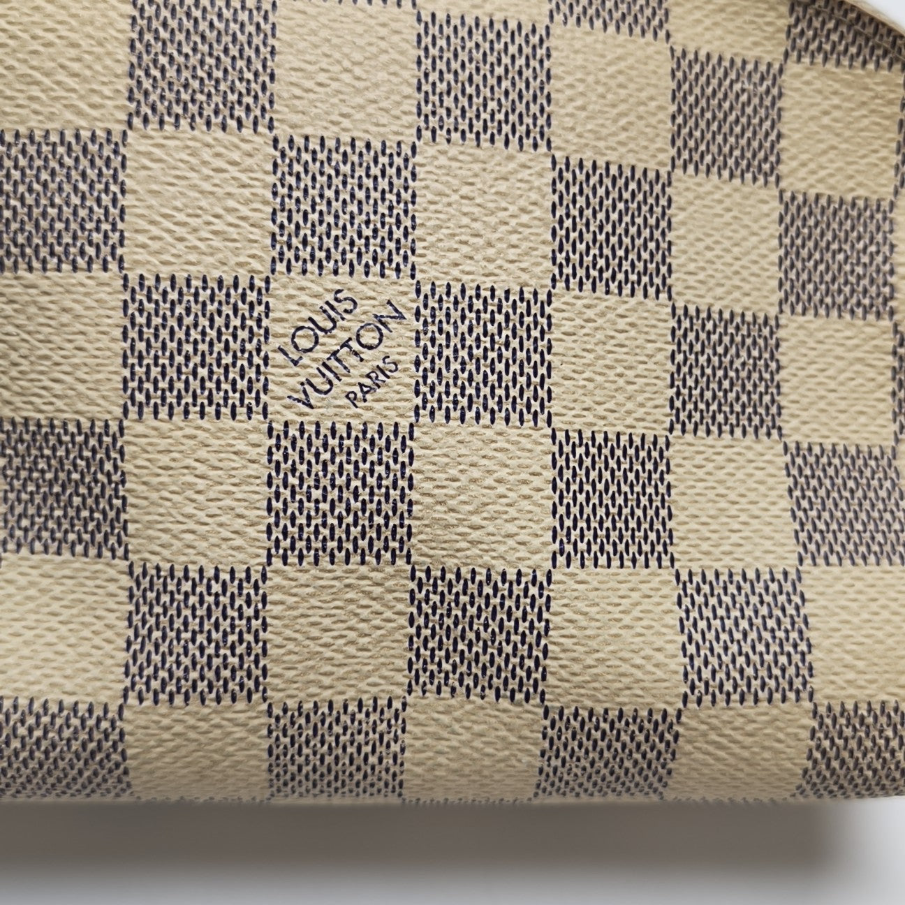 COSMETIC PM Damier Azur Coated Canvas White