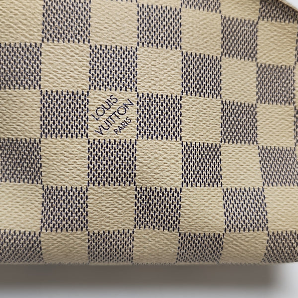 COSMETIC PM Damier Azur Coated Canvas White