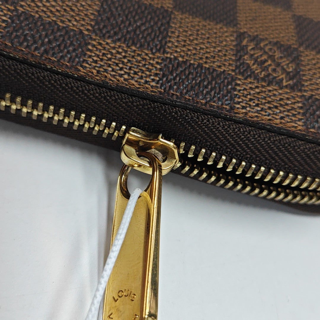 ZIPPY Damier Ebene Coated Canvas Brown Wallet