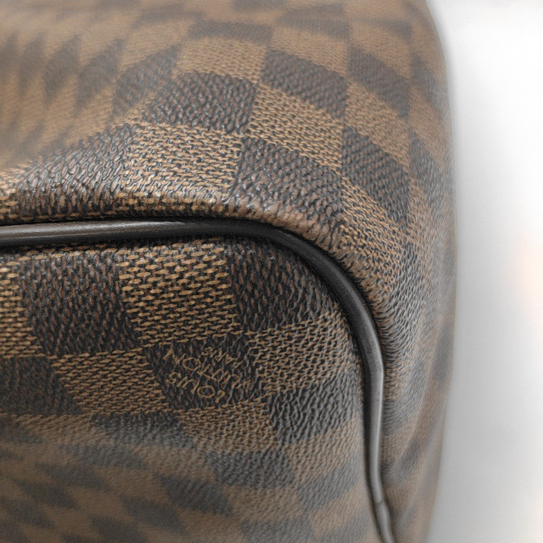 KEEPALL 50 Damier Ebene Coated Canvas Brown