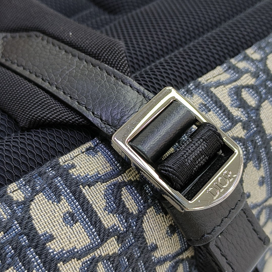 Oblique Canvas Backpack Blue