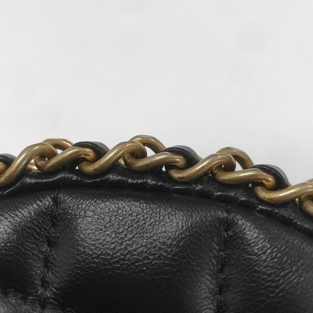 Quilted Lambskin Shoulder Bag Black