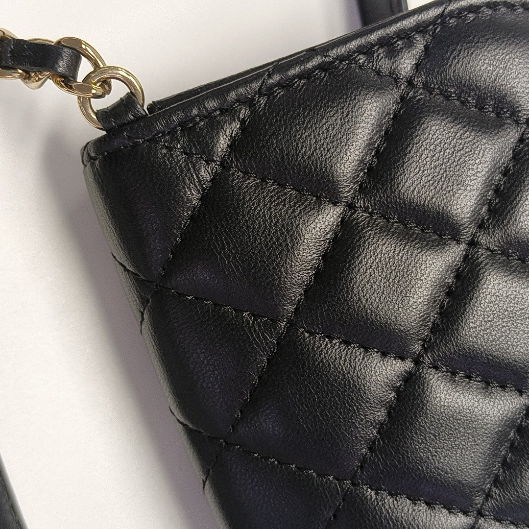 Quilted Lambskin Belt Bag Black