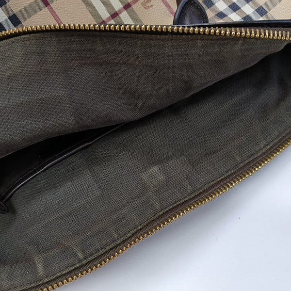 Coated Canvas Top Handle Bag Beige