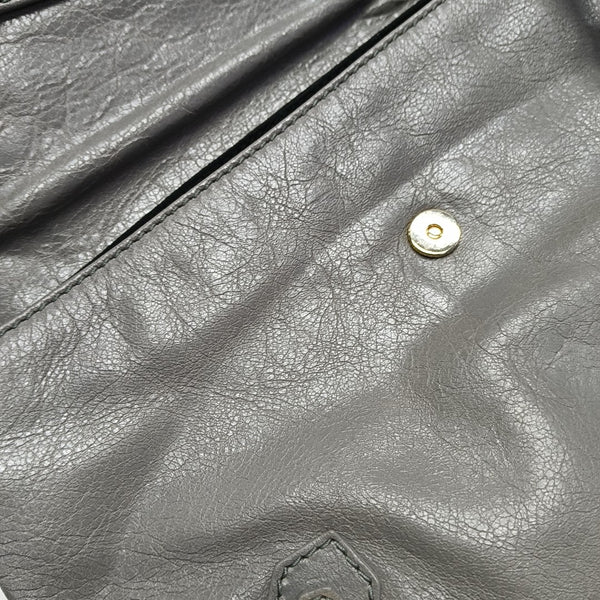 Classic Metallic Edge City Small Calfskin Gray