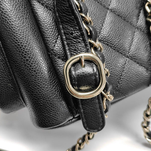 Small Quilted Grained Calfskin Black