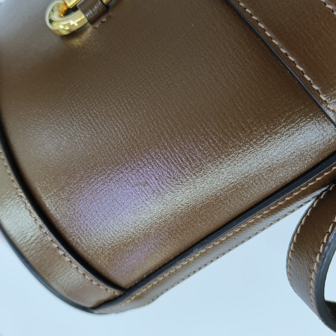 Horsebit 1955 Small Monogram Calfskin Brown