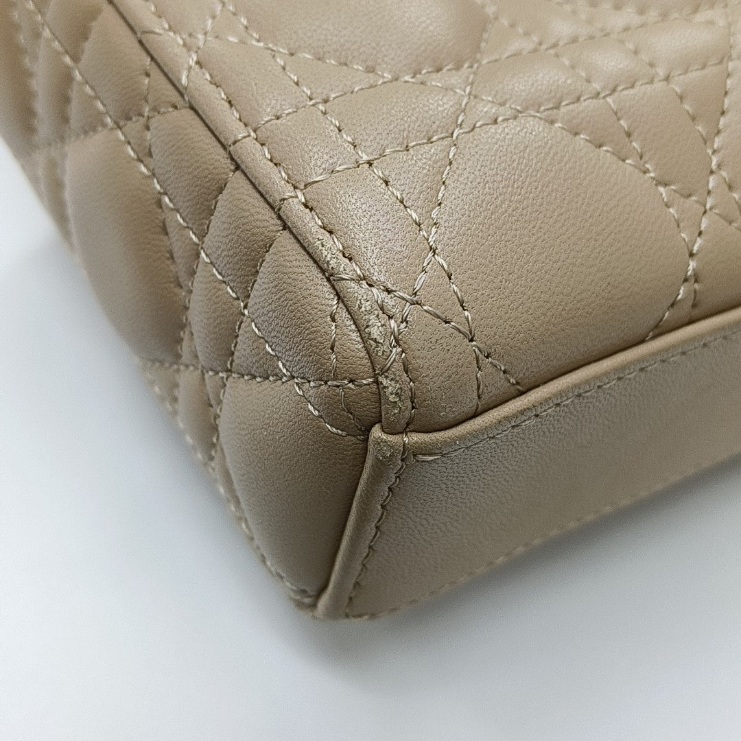Lady D-Joy Small Cannage Lambskin Beige