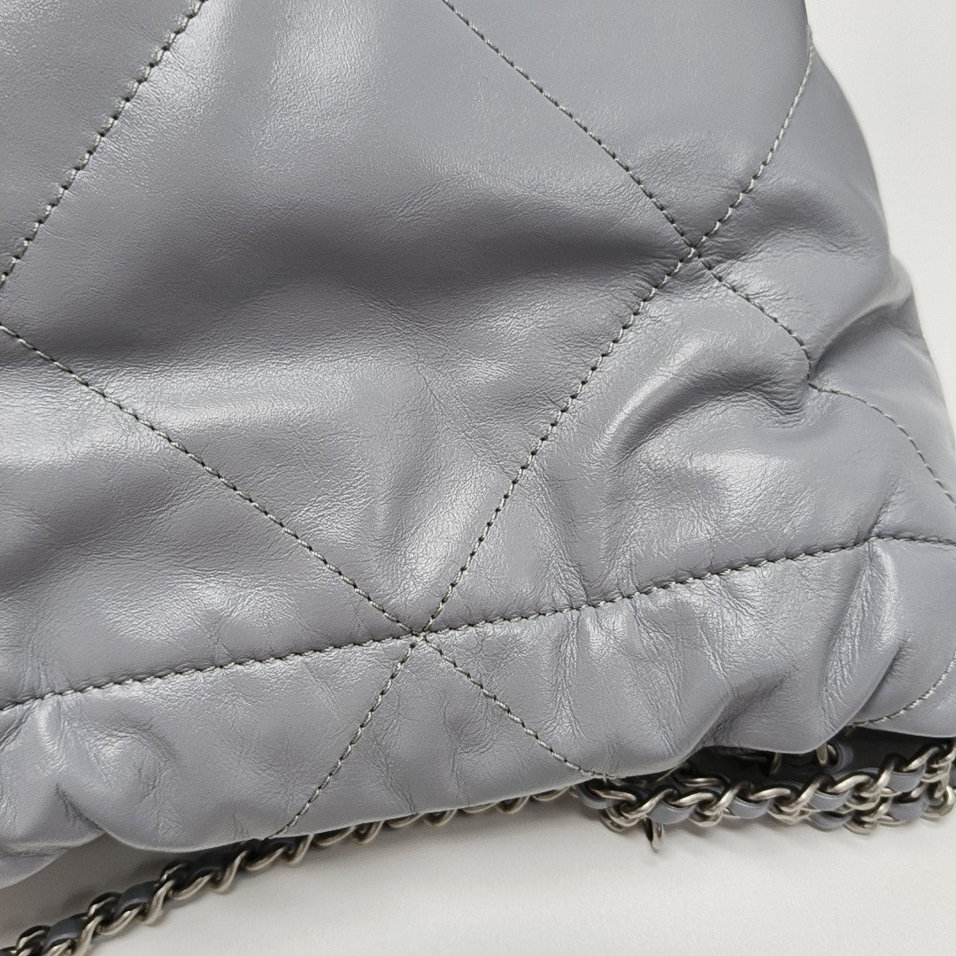 CHANEL 22 Mini Quilted Calfskin Gray