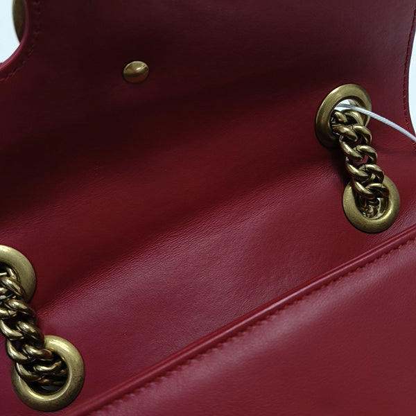 GG Marmont Small Quilted Calfskin Red
