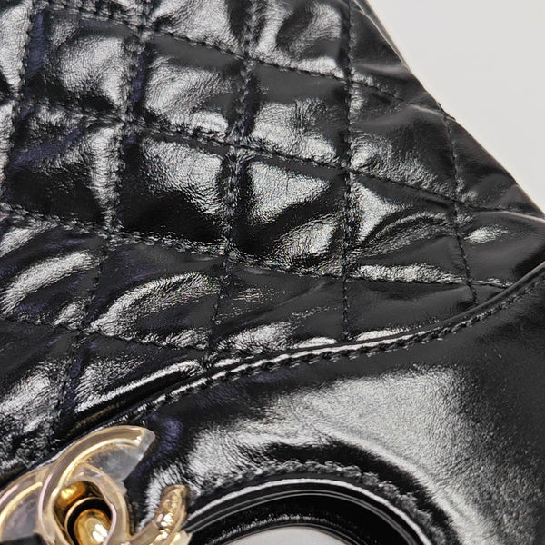CHANEL 31 Mini Quilted Waxed Cafskin Black