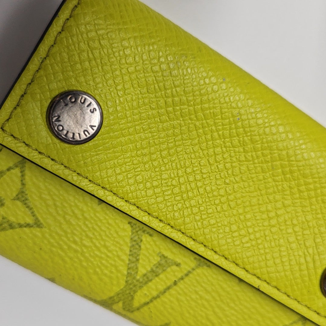 DISCOVERY Monogram Coated Canvas Yellow Card Holder