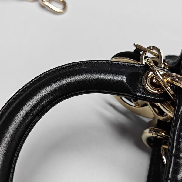 Lady D-Joy Medium Cannage Lambskin Black