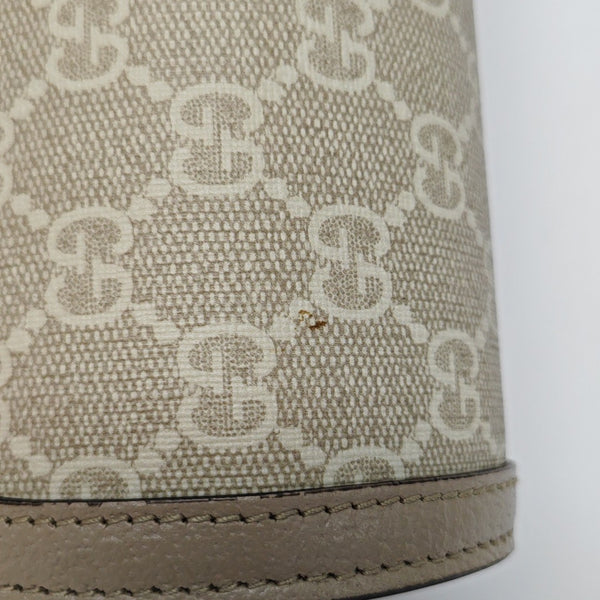 Horsebit 1955 Small Monogram Coated Canvas Beige
