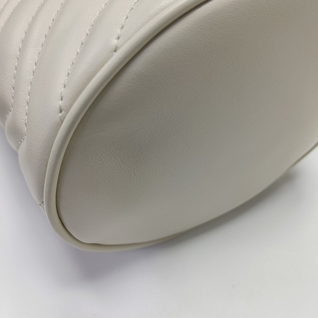 GG Marmont Mini Quilted Calfskin White